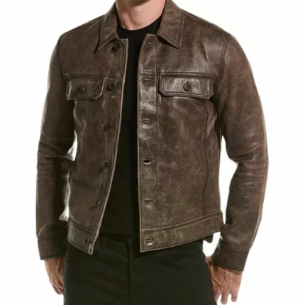 Men’s Brown Saul Jacket – Classic Leather Outerwear