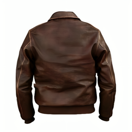 Mens USAAF A-2 Aviator Brown Distressed Leather Jacket