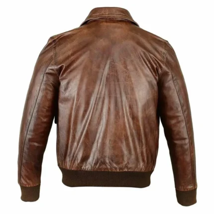 Classic Men’s Flying RAF Aviator Brown Leather Biker Jacket