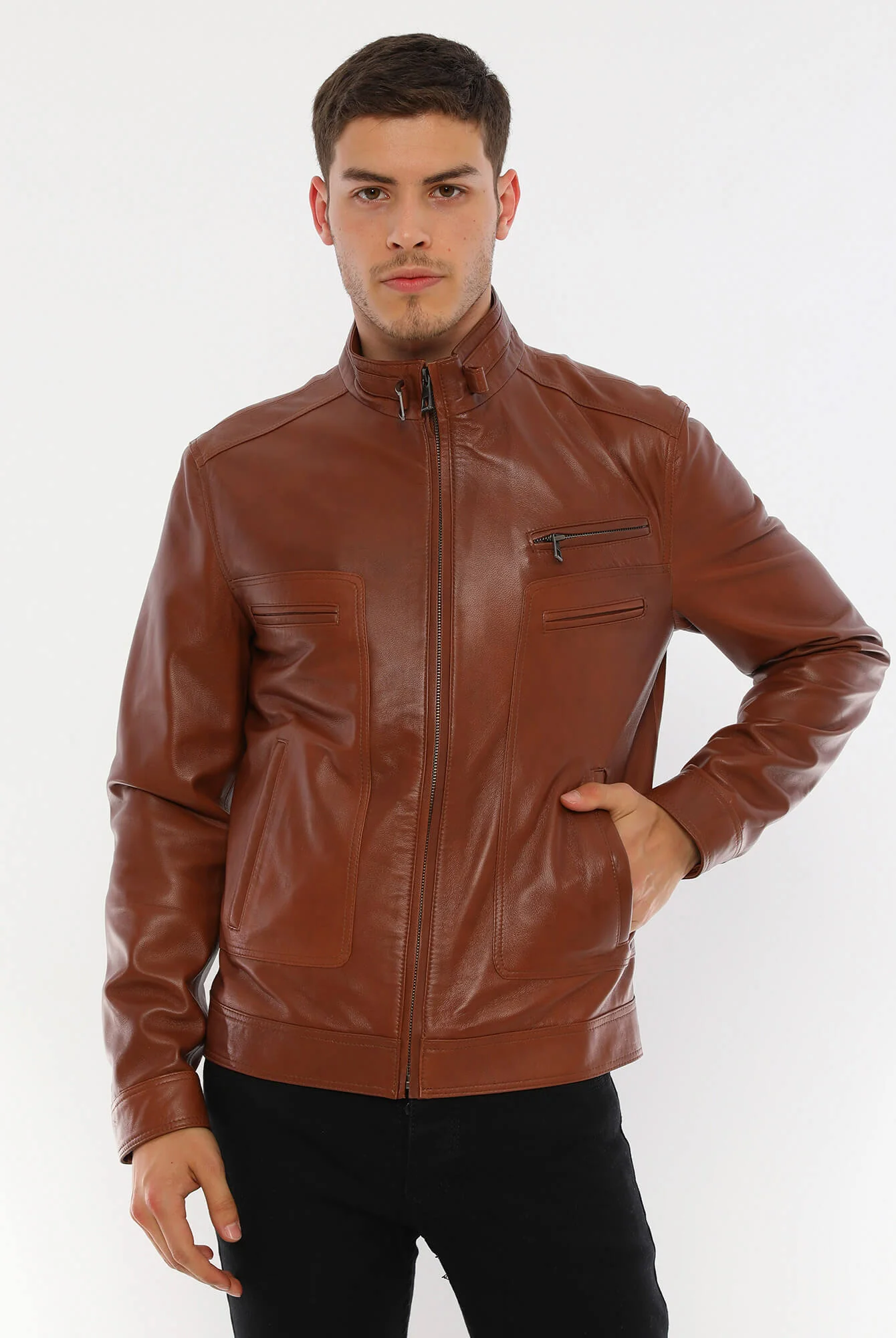 Pedro Tan Leather Jacket – Men’s Premium Classic Outerwear