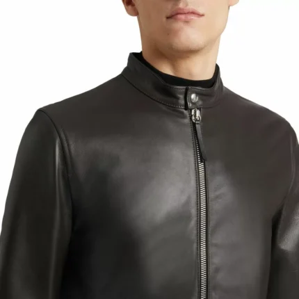 Mens Plain Brown Leather Jacket