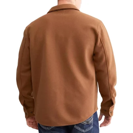Mens Brown Wool Shacket – Classic Layered Outerwear