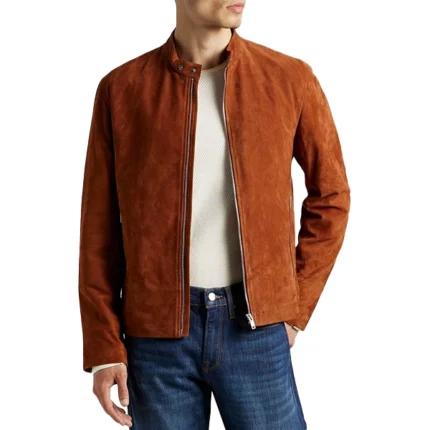 Men’s Rusted Brown Suede Leather Jacket