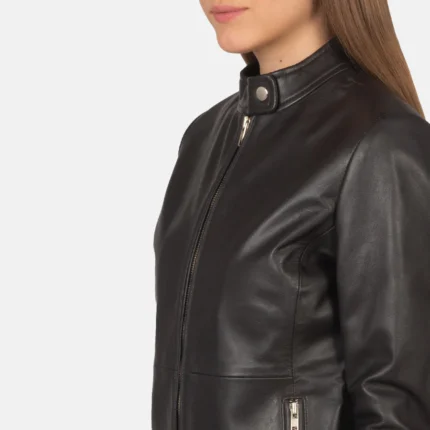 Rave Brown Leather Biker Jacket – Classic Women’s Moto Jacket