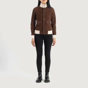 Sasha A1 Mocha Suede Bomber Jacket – Vintage A1 Elegance in Soft Suede