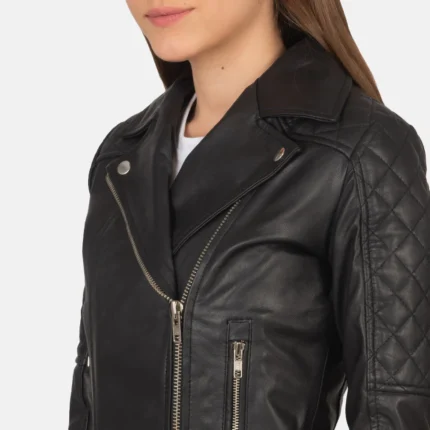 Carolyn Quilted Vintage Brown Biker Jacket – Classic Women’s Moto Style