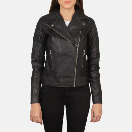 Carolyn Quilted Vintage Brown Biker Jacket – Classic Women’s Moto Style