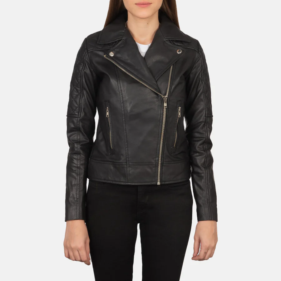 Carolyn Quilted Vintage Brown Biker Jacket – Classic Women’s Moto Style