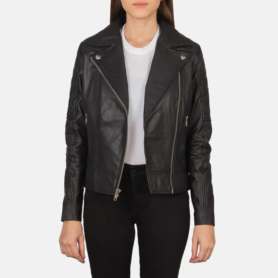 Carolyn Quilted Vintage Brown Biker Jacket – Classic Women’s Moto Style