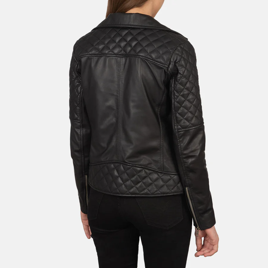 Carolyn Quilted Vintage Brown Biker Jacket – Classic Women’s Moto Style