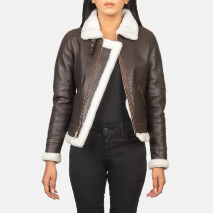 Sherilyn B-3 Brown Leather Bomber Jacket