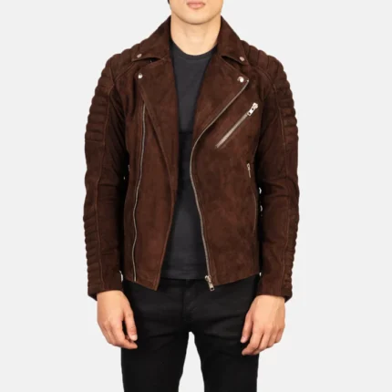 biker leather jacket brown