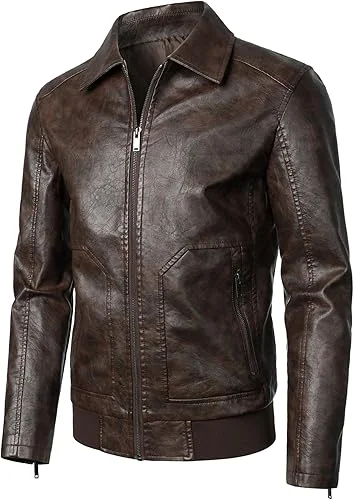 bomber brown leather jacket side
