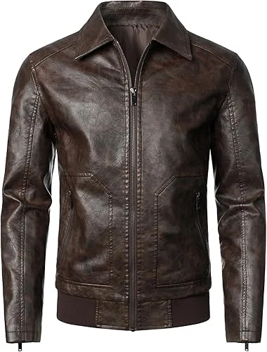 bomber brown leather jacket