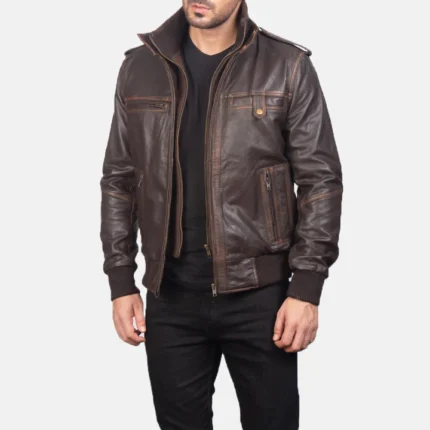 bomber leather jacket
