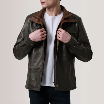 brown leather classic jacket