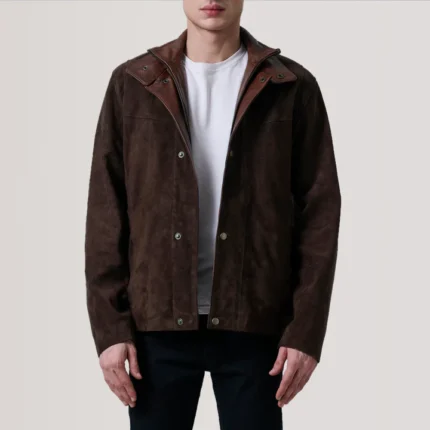 brown suede leather jacket