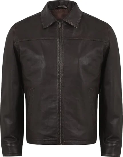 distress brown classic vinatage leather jacket