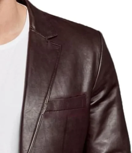 lambskin mens real brown leather jacket coat side