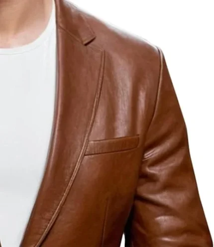 lambskin mens real tan brown leather jacket coat side