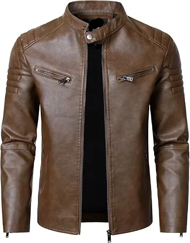 moto brown leather jacket