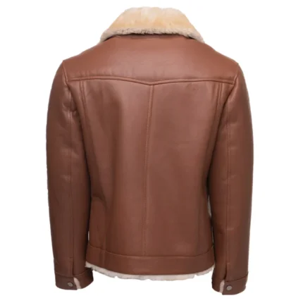 Men’s Brown Shearling Leather Trucker Jacket – Winter Outerwear