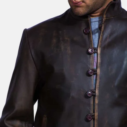 stylish brown leather jacket for men