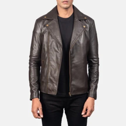 vintage brown leather jacket