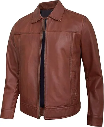 vintage brown leather jacket